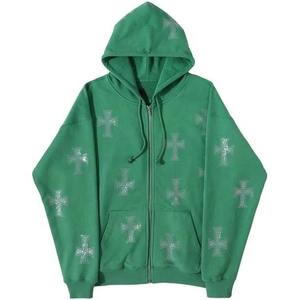 Sudadera con Capucha Personalizada con Pedrería, Sudadera Holgada de Moda Urbana con Detalles de Piedras para Hombre y Mujer - Product Image 4