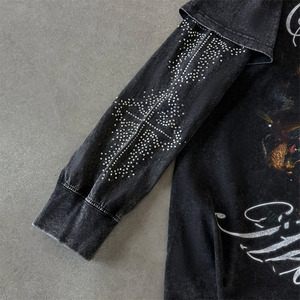 Sudadera personalizada para hombre con serigrafía, manga desmontable, estilo holgado, doble capa, camiseta de manga larga para hombre - Product Image 3