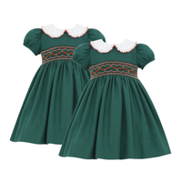 Robes Filles Bébé Fille Bonne Qualité Prince Noël Smocké Pour Robe Enfants Vietnam Fabricant ODM OEM Manches Courtes Décontracté