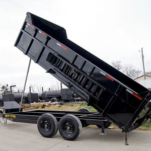 Remolque Volquete Telescópico de 7x16 Pies con Laterales de 3 Pies con Recubrimiento en Polvo (2) Ejes de 7K GVWR para Tractor Agrícola Componentes Principales Motor de Engranajes Inclinado - Product Image 1