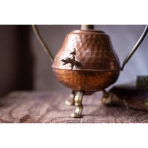 Vintage Brass Pitcher, Metal Water Jug, Rustic Metal Flower <b>Vase</b>,Mid Century 1950s Brass Dallah - Product Image 3