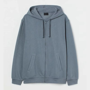 Sweat à capuche zippé et épais pour hommes Tissu tricoté écologique Vente en gros Sweat à capuche Logo personnalisé Coton polaire Streetwear OEM en vrac - Product Image 1