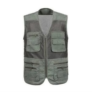 Gilet de pêche personnalisé avec logo, vêtements d'extérieur pour hommes, respirant, sans manches, nouveau style, col en V, gilet de pêche pour hommes - Product Image 1