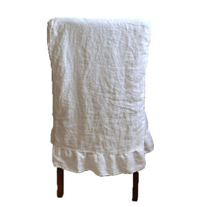 Funda de lino natural francés, funda lavable para silla y sofá con volantes para sofá de tres plazas - Product Image 2