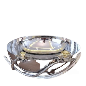 Shiny Polished Leaf Shape Design Joint Three <b>Bowl</b> Aluminum Metal Home Hotel <b>Serving</b> Fancy <b>Ceramic</b> Free <b>Bowls</b> - Product Image 5