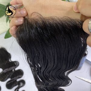 Extensiones de pelo con encaje suizo, accesorio capilar ondulado de Color Natural, estilo vietnamita - Product Image 2