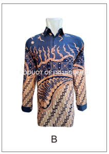 เสื้อเชิ้ตแขนยาวผู้ชายลำลองแฟชั่นผ้าบาติกพิมพ์ลายบน100% ผ้าฝ้ายป้องกันริ้วรอยแรงบันดาลใจจากอินโดนีเซีย - Product Image 2