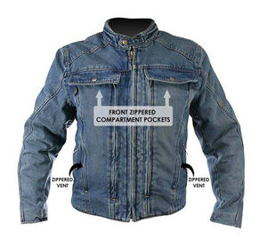 Nouvelle arrivée Veste en jean décontractée d'hiver pour homme Tissu respirant Polyester/coton Vêtement de course à moto Solide - Product Image 2