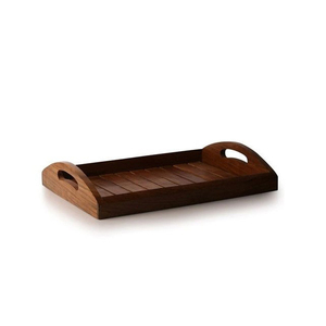 Plateau en bois de bambou écologique plateau de service en bambou tissé pas cher vente en gros plateau naturel décoratif forme ronde en bois - Product Image 2