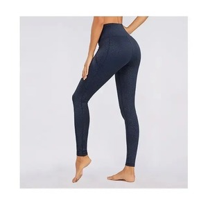 Pantalon de gymnastique taille moyenne de haute qualité pour femmes couleur unie entraînement actif Yoga Fitness Leggings collants taille haute - Product Image 2
