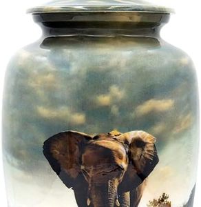 Urna de cremación de elefante con bolsas de terciopelo y grabado personalizado (Grande) - Product Image 3