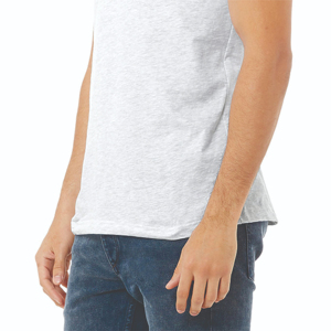Nouveau style T-shirt homme col rond coupe droite 100% coton délavé effet vieilli et déchiré avec broderie logo personnalisé - Product Image 5