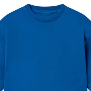 T-shirt unisexe uni bleu surdimensionné en coton épais à manches courtes Streetwear décontracté T-shirt vierge avec impression personnalisée en gros - Product Image 4