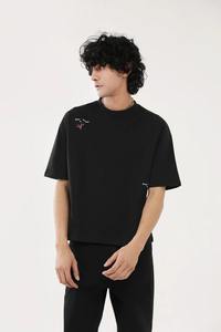 เสื้อยืดเทอร์รี่ผ้าฝ้าย100% โอเวอร์ไซส์ลายโอเวอร์ไซส์สำหรับผู้ชาย - Product Image 3