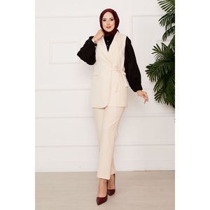 Ensemble de gilets à nouer sur le côté en tissu satiné pour femme - Product Image 4