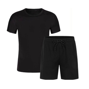 Shorts d'été décontractés et ensembles de t-shirts à manches courtes pour hommes tenue de survêtement solide vente en gros - Product Image 6
