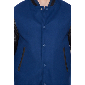 เสื้อแจ็กเก็ตทีมเบสบอลแขนเสื้อแจ็คเก็ตมีตัวอักษรหนังสีดำตัวสำหรับผู้ชายเสื้อถักด้วยซี่โครงเสื้อนอกทีมวิทยาลัยกำหนดได้เอง - Product Image 5