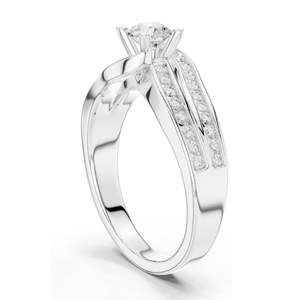 Bague de fiançailles pour femme avec diamant de laboratoire rond brillant de 0,92 carat, clarté VVS-VS EF, or 18 carats, 14 carats, 10 carats et argent 925 - Product Image 5