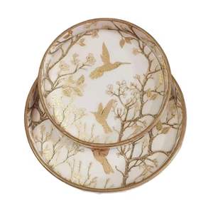 Plateaux de service de forme ronde de la meilleure qualité Design unique en résine et en bois écologique pour la maison Décoration intérieure tendance - Product Image 2