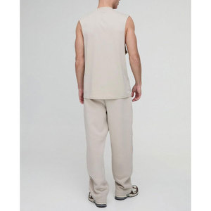 2025 venta al por mayor 100% algodón Color sólido ropa de gimnasio en blanco verano hombres camiseta sin mangas chaleco para hombres - Product Image 5