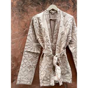 Ethnic Kantha Hand Woven Cotton <b>Winter</b> Jacket <b>for</b> <b>Women</b> Handmade Embroidery Printed Decor Short Maxi Bathrobe <b>Coat</b> Wholesale - Product Image 2