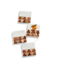 Posavasos de Madera y Mármol de Primera Calidad, Ideal para Regalos Corporativos, Elegantes Accesorios de Escritorio para Oficinas - Product Image 1