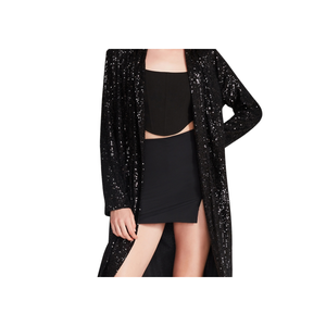 Giacca Bomber Reversibile in Raso da Donna Steve Madden, Modello Show Stopper con Paillettes, Imbottita, per Autunno/Inverno, con Applicazioni, Nera - Product Image 5