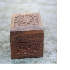 Cajas de Madera Hechas a Mano con Diseños Intrincados Grabados, Estilo Antiguo de Imitación, Artesanía India para Decoración del Hogar, Diseño de Interiores, Reventa - Product Image 6