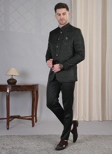 Costume noir de haute qualité en 2 pièces, personnalisable, coupe slim ou classique, pour mariages, fêtes et affaires, disponible au prix d'usine - Product Image 3