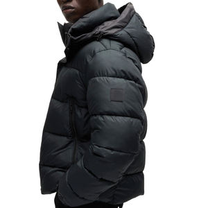 Veste d'hiver matelassée pour homme de haute qualité, noire, de marque, avec logo brodé, tissu imperméable, vêtements d'extérieur - Product Image 2