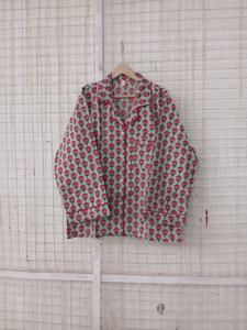 Wholesale Custom Block Printing Cotton Fabric Kids Pajama Set Long Sleeve Shirt & Elastic Waist Pant <b>Comfy</b> Sleepwear Pajama Set - Product Image 5