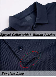 Chemises polo à manches courtes pour hommes, coton piqué à séchage rapide, chemises polo unies à manches courtes pour l'été - Product Image 4