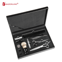 Pour Razorline professionnel barbier ciseaux de coiffure ensemble ergonomique en acier inoxydable coupe de cheveux amincissement cisailles Kit pointu