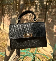 Sac à main en cuir de crocodile pour femme, sac à bandoulière, pochette de luxe, sac à main en cuir d'alligator tendance