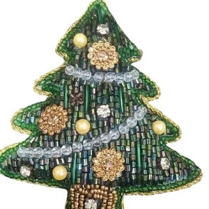 Broderie artisanale perlée personnalisée ornements de Noël spéciaux pour arbre décorations cadeaux artisanaux uniques articles de fête - Product Image 1