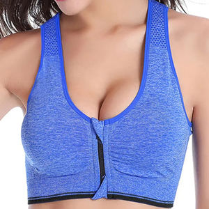 2025 femmes soutien-gorge de sport léger sans couture avant Zip Yoga soutien-gorge haute résistance antichoc Fitness gilet taille réglable grande taille - Product Image 1