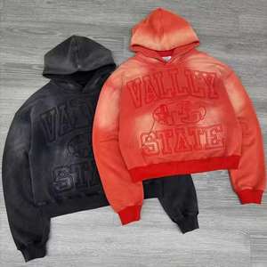 Fabricación de ropa personalizada, venta al por mayor, sudaderas con capucha para hombre, ropa 100% algodón, sudadera térmica desgastada, moda para hombre - Product Image 1