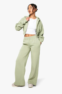 Pantalon de jogging en molleton doux pour femme avec détails de coutures et cordon de serrage, vente en gros - Product Image 3