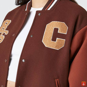 Nouveau Street Wear Logo Patchs Baseball Veste Meilleure Qualité Femmes Varsity Veste OEM Broderie Patches Femme Letterman Veste - Product Image 5