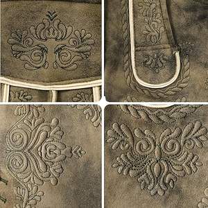 Authentique Mens Lederhosen Shorts Bavarois Allemand Tenue Traditionnelle Oktoberfest Costume avec Broderie - Product Image 6