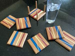 Solid Wood Resin Quality Handicrafts Epoxy Resin Acacia Wood <b>Coaster</b> Handmade Wooden <b>Drink</b> Tea <b>Coaster</b> - Product Image 2