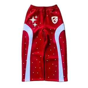 Pantalon évasé de haute qualité avec impression de logo sur mesure pantalon évasé en pierre à taille élastique pantalon évasé respirant en polaire 100% coton - Product Image 1