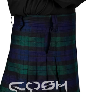 COSH Tartan écossais traditionnel de 8 verges Kilts athlétiques pour hommes Laine acrylique polyviscose Couleur et taille personnalisées Fournisseur - Product Image 4