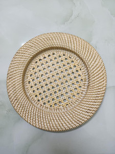 Plaque de chargeur en rotin Plaque de chargeur en rotin tissé à la main naturelle de haute qualité pour mariage - Product Image 6