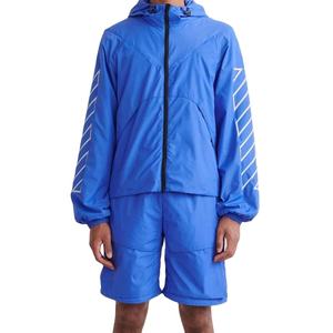 Ensemble d'été deux pièces Ensemble short coupe-vent personnalisé Ensemble coupe-vent deux pièces en nylon Couleur fendue Vêtements de jogging - Product Image 1