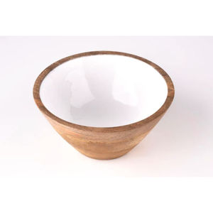 Bol décoratif en bois fabriqué à la main avec design peint, parfait pour servir des salades, des fruits ou des collations sèches avec des fournitures élégantes - Product Image 3