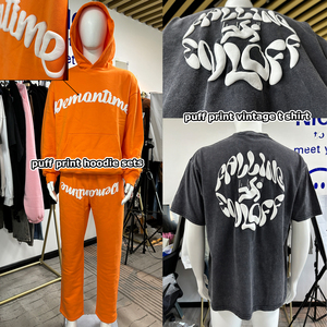 Sweats à capuche surdimensionnés 100% coton avec impression et épaules tombantes Logo personnalisé Sweats à capuche vierges bruns pour hommes - Product Image 3