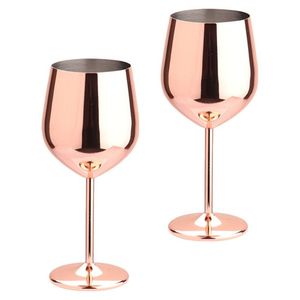 Flûtes à vin en métal avec logo personnalisé, 270 ml, en acier inoxydable, plaqué cuivre, or, argent, pour vin rouge et champagne, avec long pied - Product Image 2