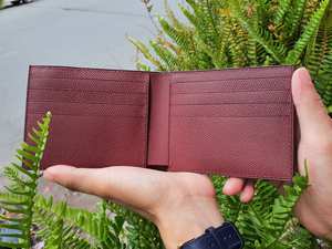 Cartera plegable de cuero genuino personalizada de primera calidad, monedero delgado con bloqueo RFID para hombres, cierre abierto, clásico, 2017 - Product Image 3