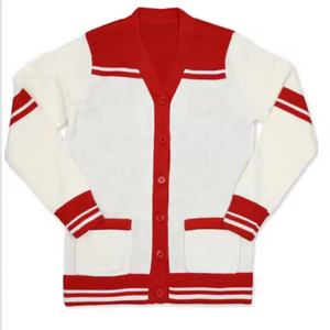 WinterUniversity College Pull cardigan en tricot avec broderie à manches longues - Product Image 1